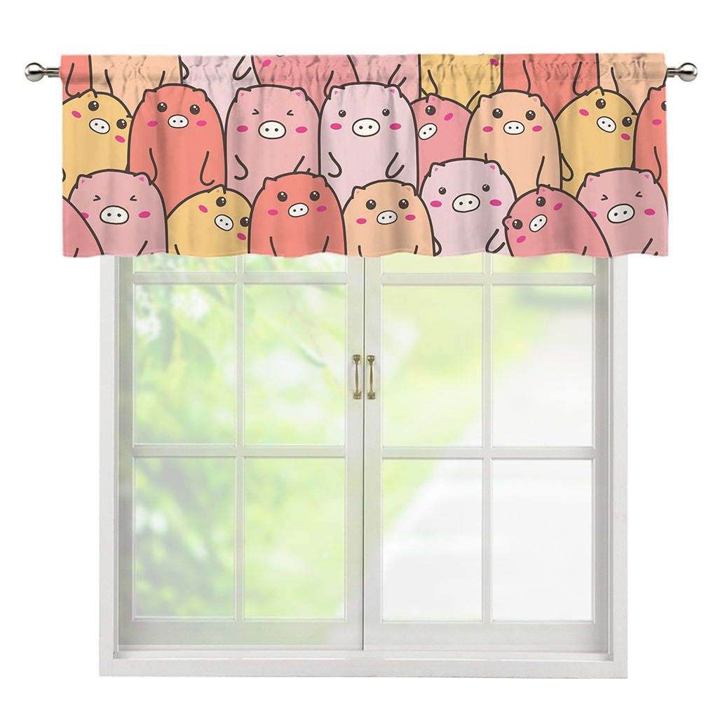 Cute Cartoon Pig Pattern Print Window Valance
