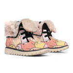 Cute Cartoon Pig Pattern Print Winter Boots