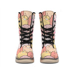 Cute Cartoon Pig Pattern Print Winter Boots