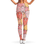 Cute Cartoon Pig Pattern Print Women's Leggings