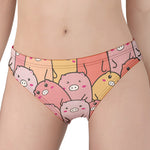 Cute Cartoon Pig Pattern Print Women's Panties