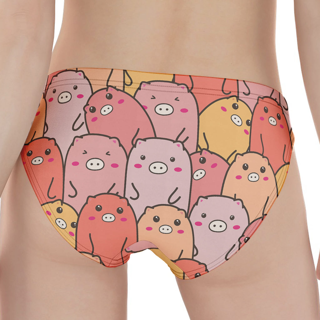 Cute Cartoon Pig Pattern Print Women's Panties