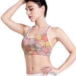 Cute Cartoon Pig Pattern Print Women's Sports Bra