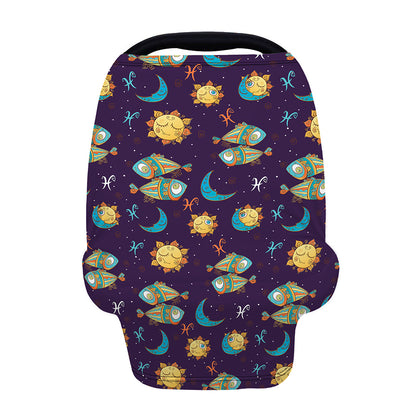 Cute Cartoon Pisces Pattern Print Baby Seat Cover