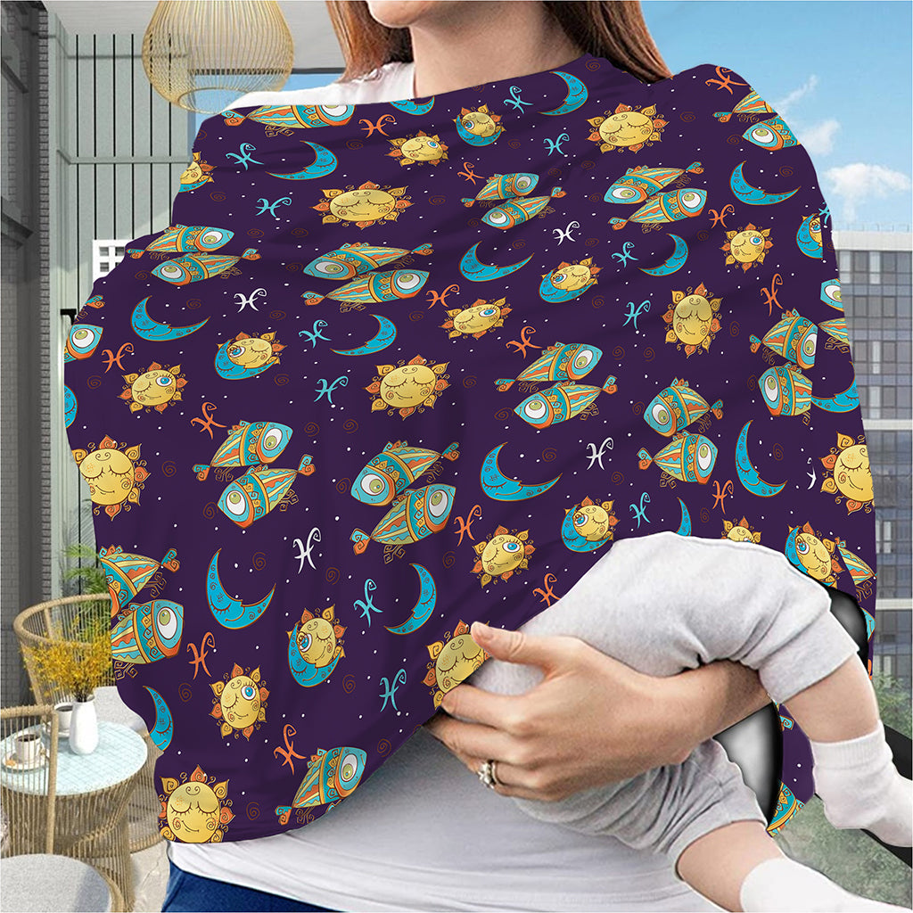 Cute Cartoon Pisces Pattern Print Baby Seat Cover