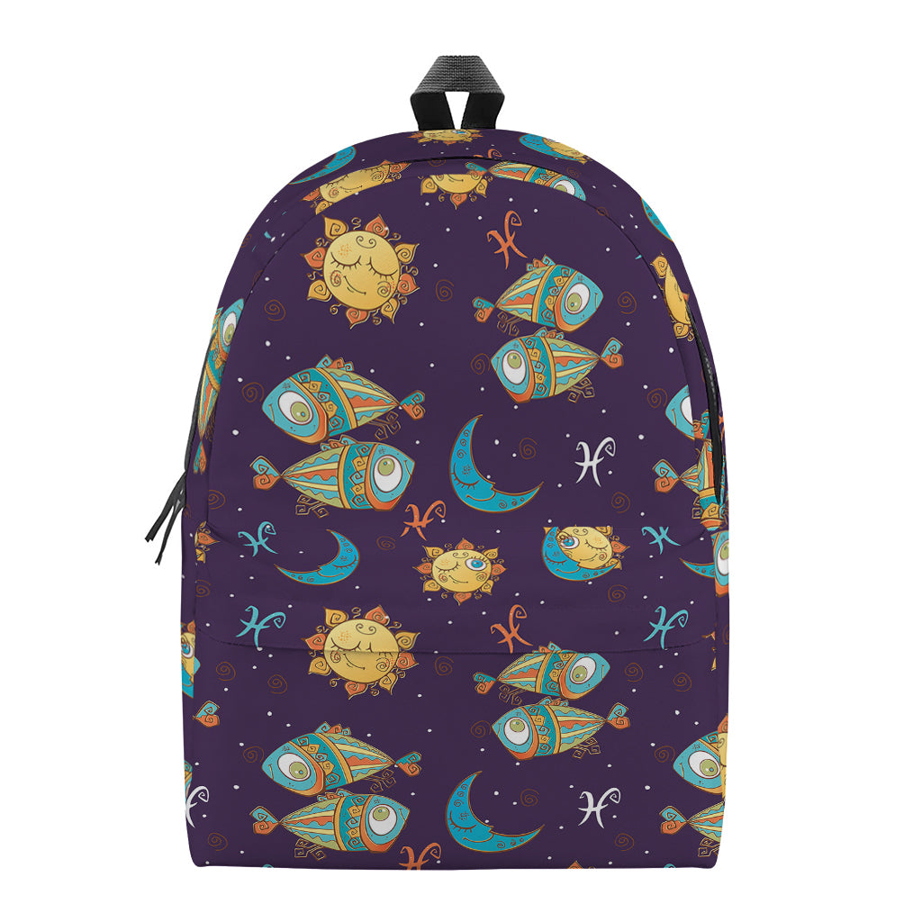 Cute Cartoon Pisces Pattern Print Backpack