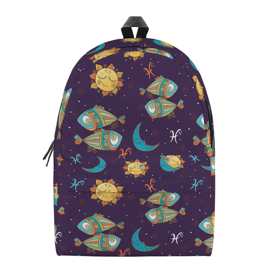 Cute Cartoon Pisces Pattern Print Backpack