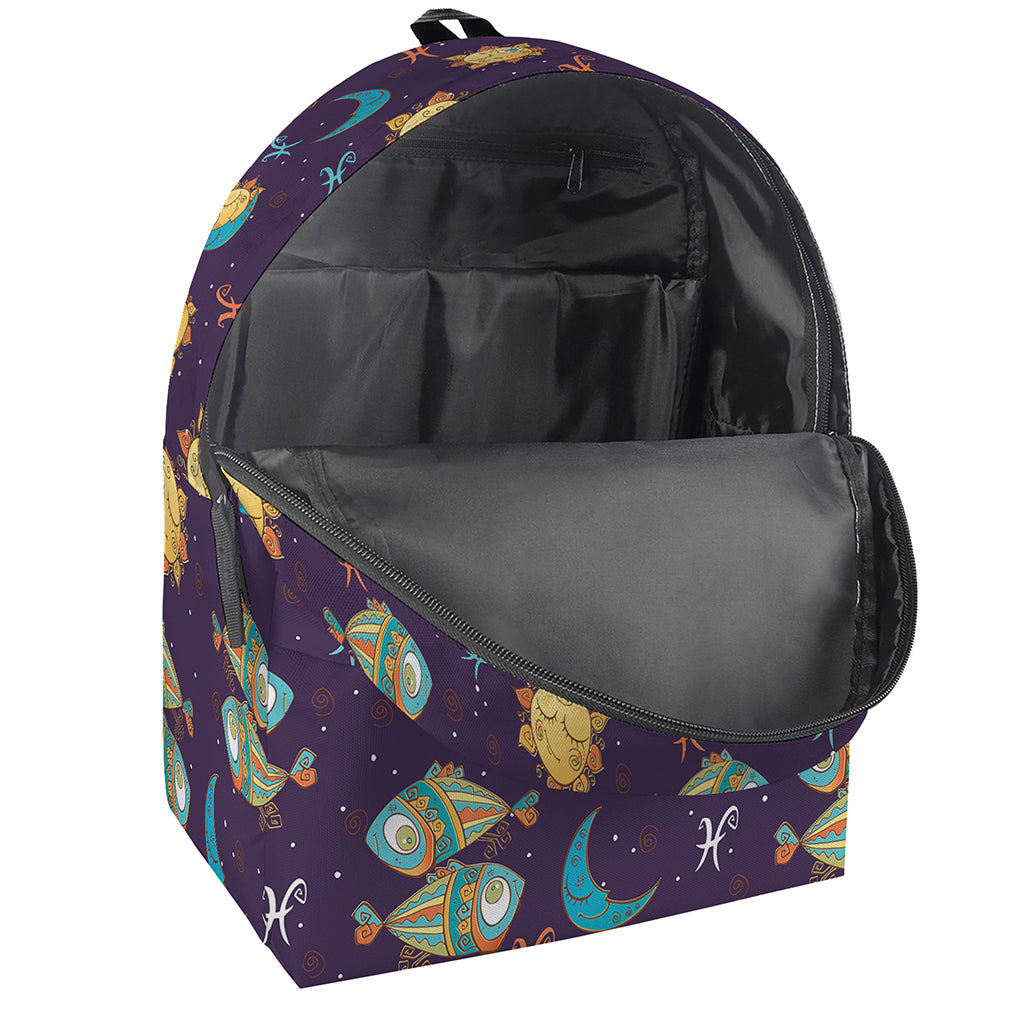 Cute Cartoon Pisces Pattern Print Backpack