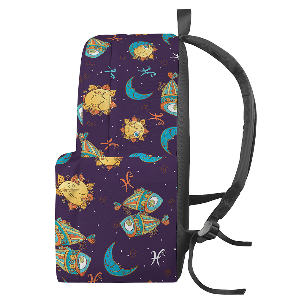 Cute Cartoon Pisces Pattern Print Backpack