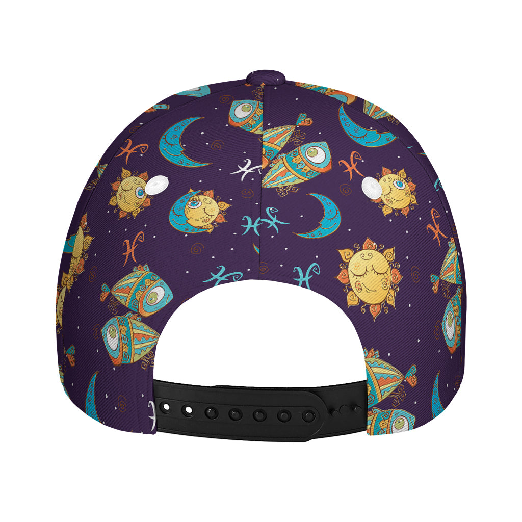 Cute Cartoon Pisces Pattern Print Baseball Cap