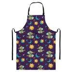 Cute Cartoon Pisces Pattern Print Bib Apron With Pocket