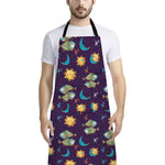 Cute Cartoon Pisces Pattern Print Bib Apron With Pocket