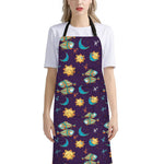 Cute Cartoon Pisces Pattern Print Bib Apron With Pocket