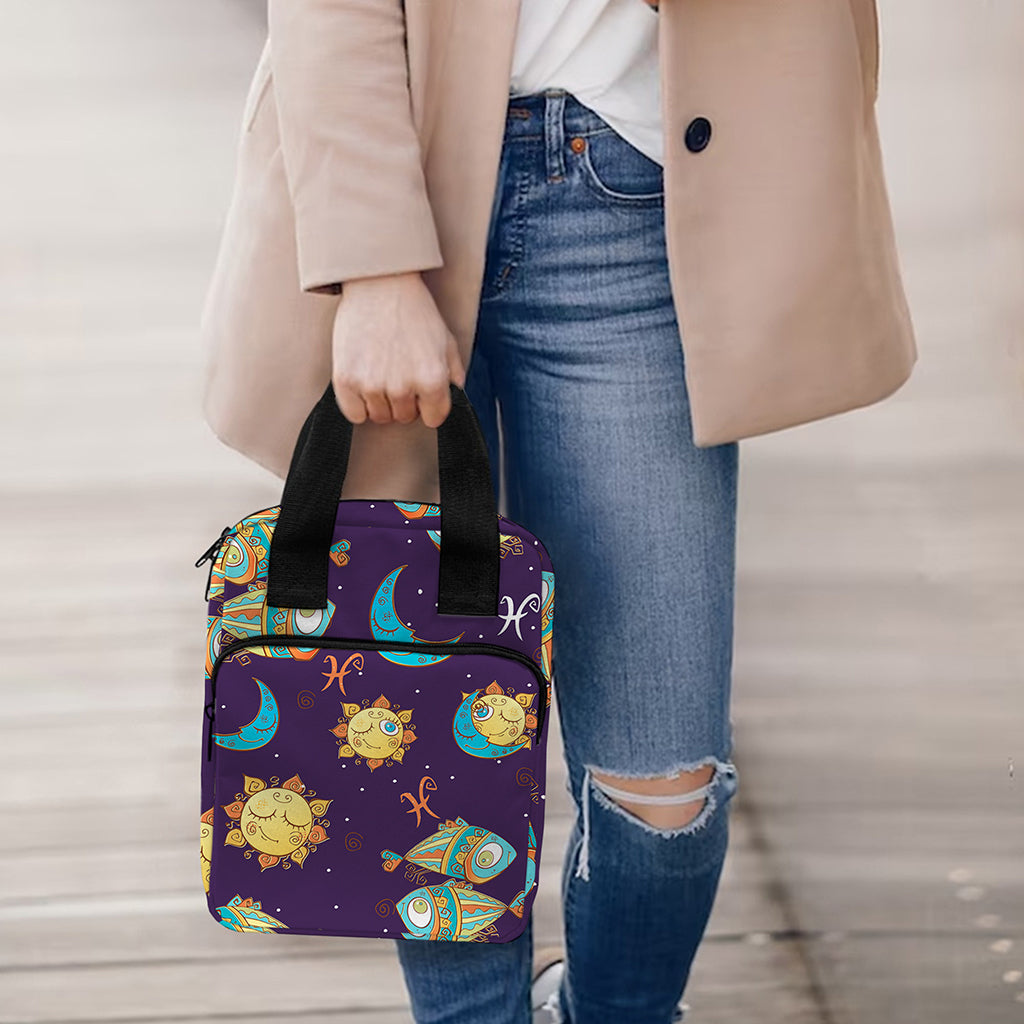 Cute Cartoon Pisces Pattern Print Bible Tote Bag