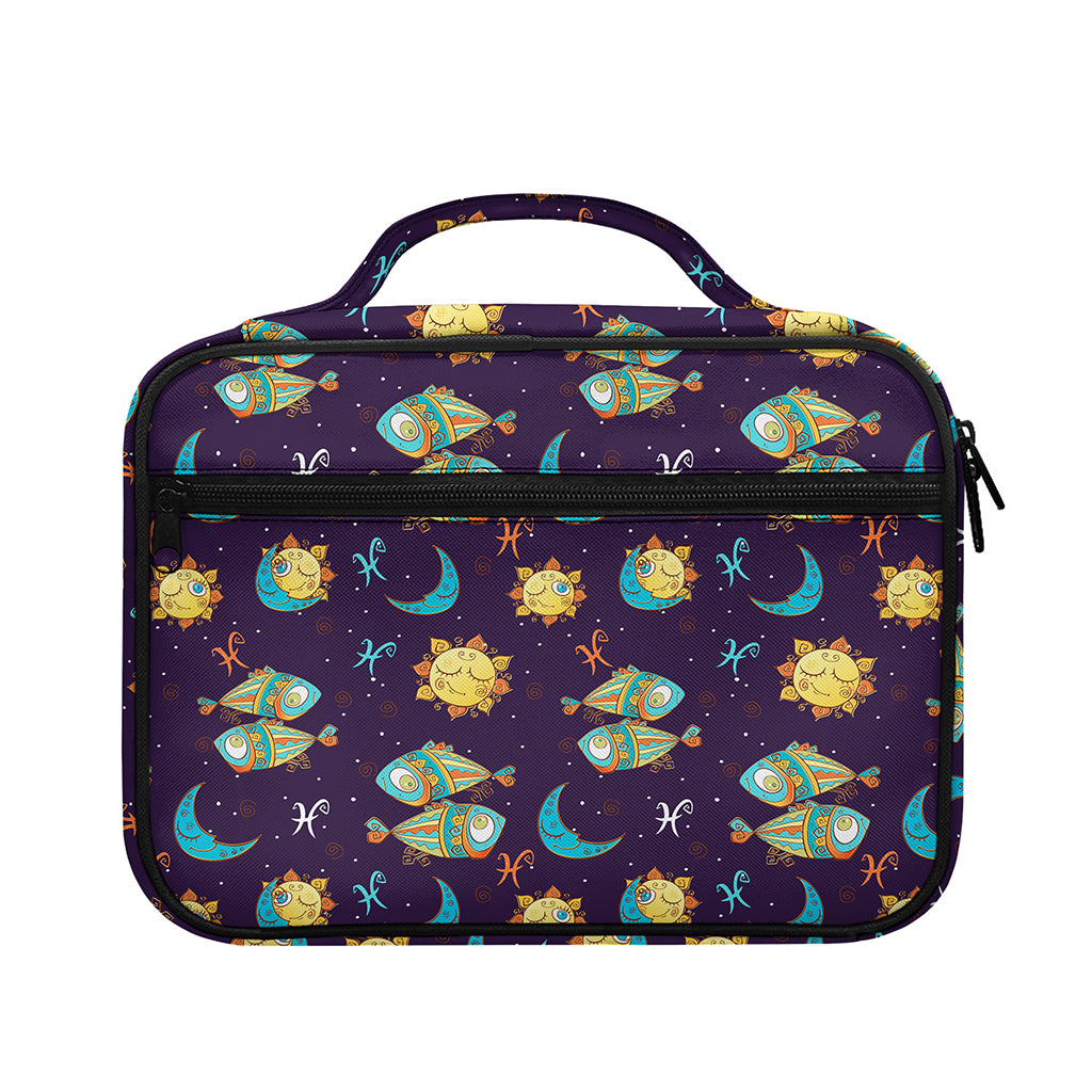 Cute Cartoon Pisces Pattern Print Briefcase Bible Bag