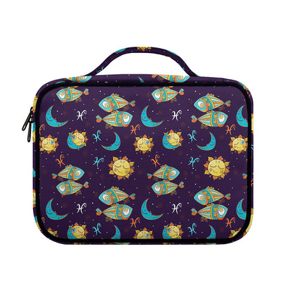 Cute Cartoon Pisces Pattern Print Briefcase Bible Bag
