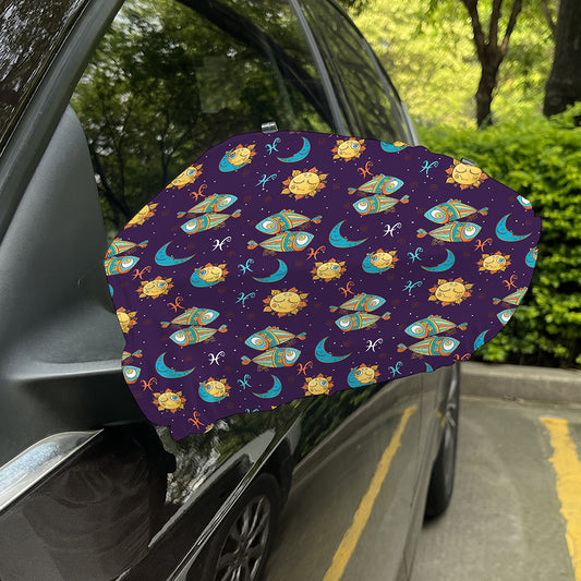 Cute Cartoon Pisces Pattern Print Car Side Mirror Covers