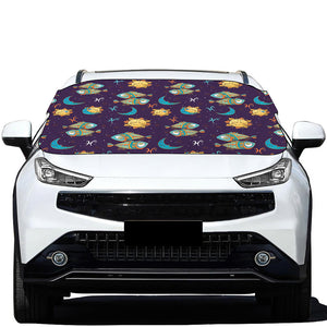 Cute Cartoon Pisces Pattern Print Car Windshield Snow Cover