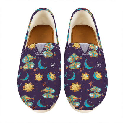 Cute Cartoon Pisces Pattern Print Casual Shoes