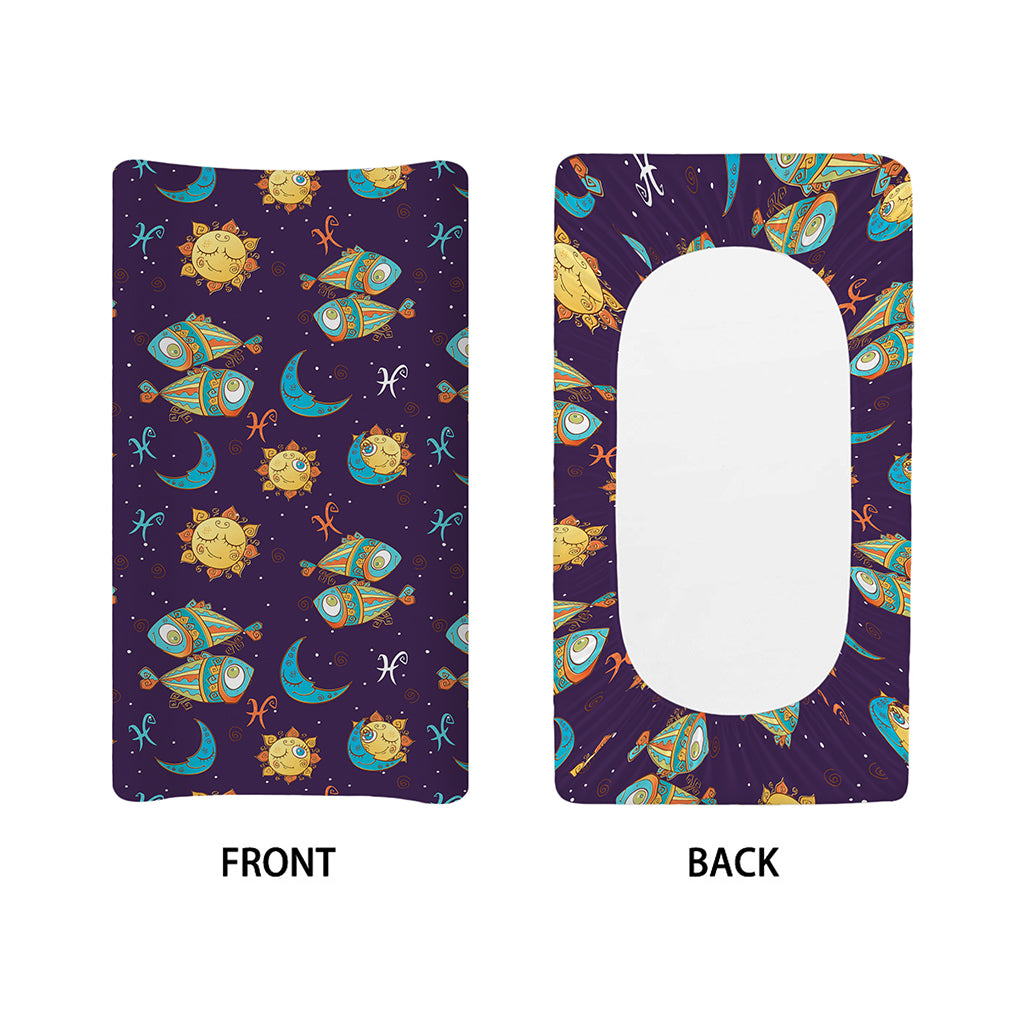 Cute Cartoon Pisces Pattern Print Changing Pad Cover