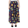 Cute Cartoon Pisces Pattern Print Chiffon Maxi Skirt