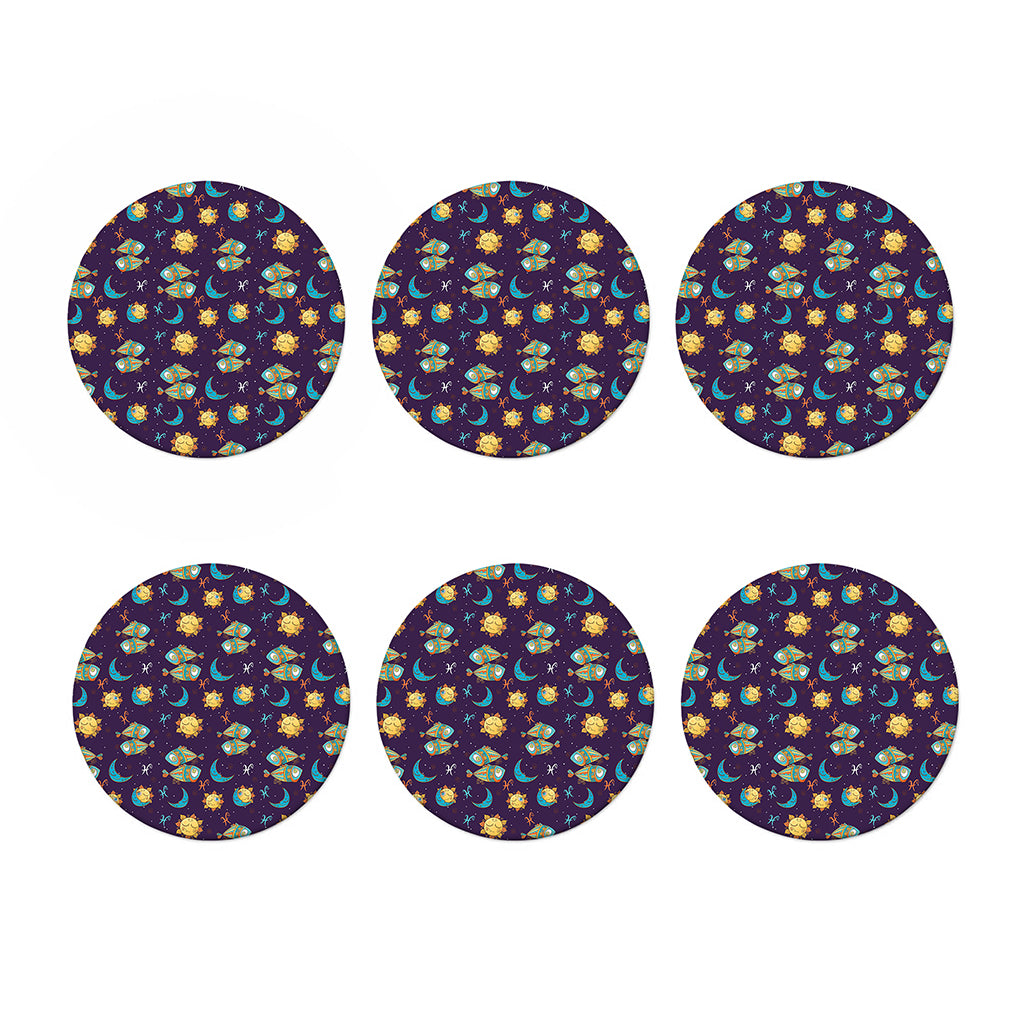 Cute Cartoon Pisces Pattern Print Coaster Set