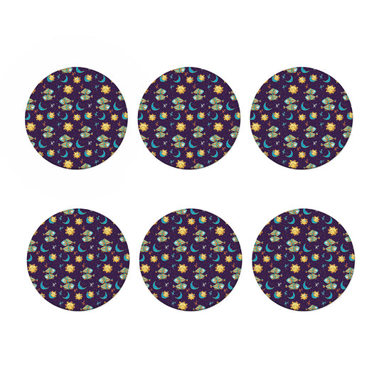 Cute Cartoon Pisces Pattern Print Coaster Set