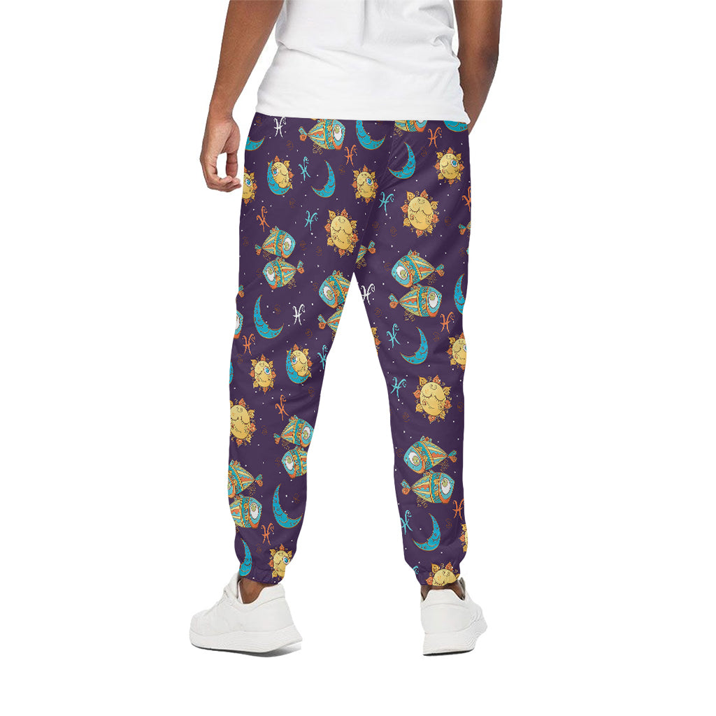 Cute Cartoon Pisces Pattern Print Cotton Pants