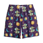 Cute Cartoon Pisces Pattern Print Cotton Shorts