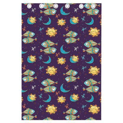 Cute Cartoon Pisces Pattern Print Curtain