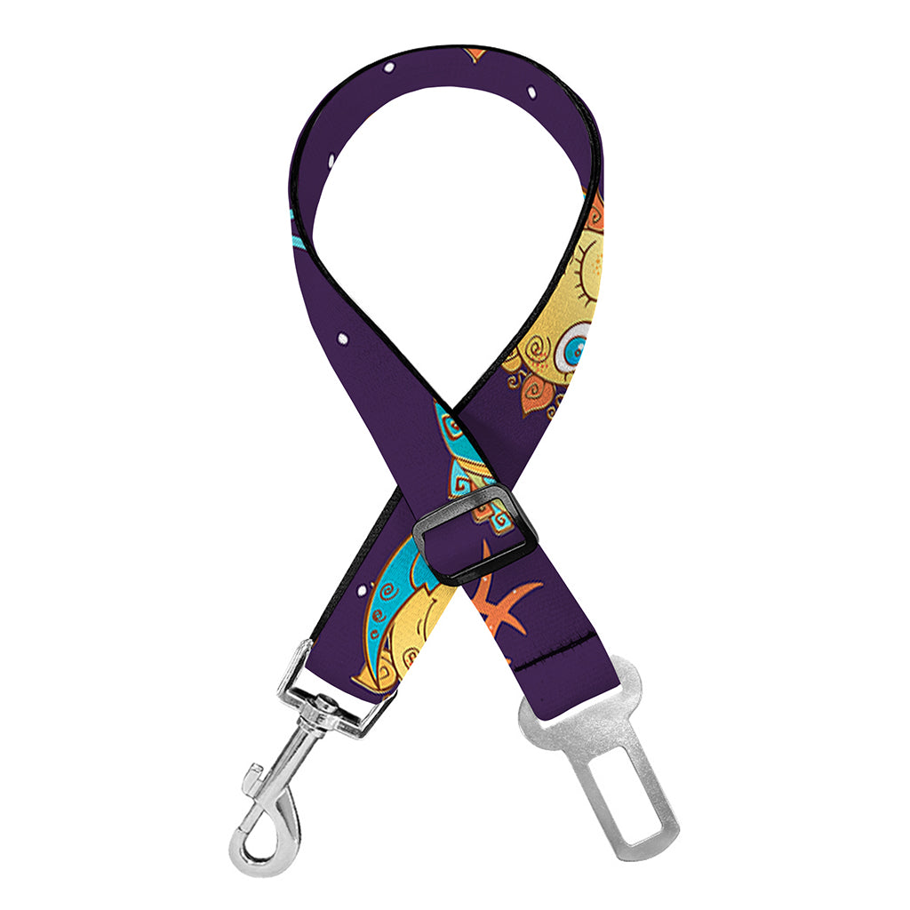 Cute Cartoon Pisces Pattern Print Dog Seat Belt