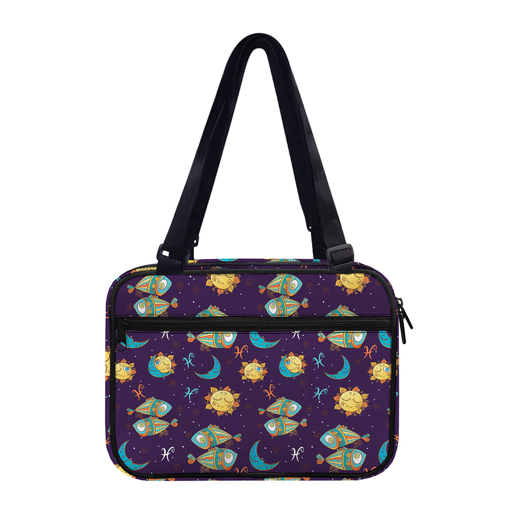 Cute Cartoon Pisces Pattern Print Double Strap Bible Bag