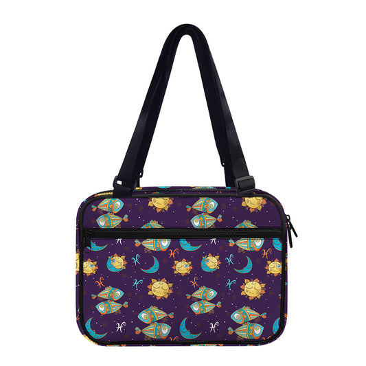 Cute Cartoon Pisces Pattern Print Double Strap Bible Bag