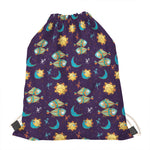 Cute Cartoon Pisces Pattern Print Drawstring Bag