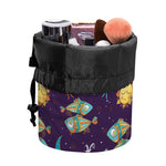 Cute Cartoon Pisces Pattern Print Drawstring Makeup Bag