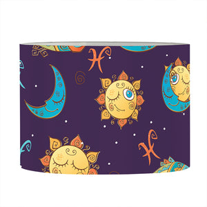 Cute Cartoon Pisces Pattern Print Drum Lamp Shade