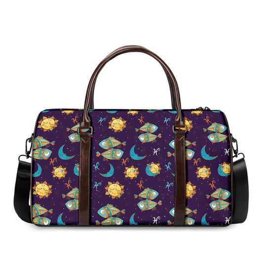 Cute Cartoon Pisces Pattern Print Duffle Bag
