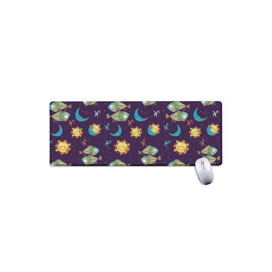 Cute Cartoon Pisces Pattern Print Extended Mouse Pad