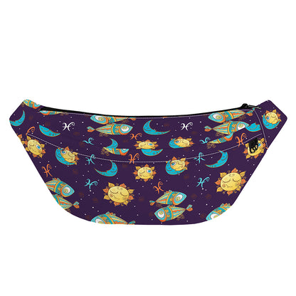 Cute Cartoon Pisces Pattern Print Fanny Pack