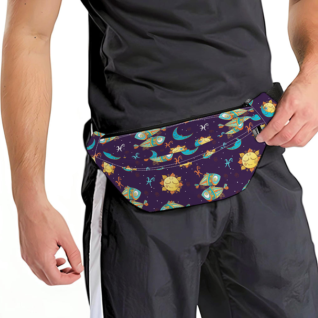 Cute Cartoon Pisces Pattern Print Fanny Pack