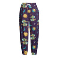 Cute Cartoon Pisces Pattern Print Fleece Lined Knit Pants