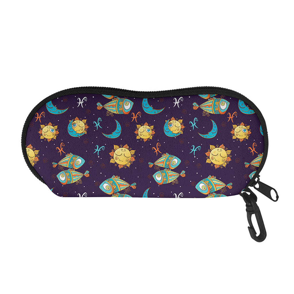 Cute Cartoon Pisces Pattern Print Glasses Case