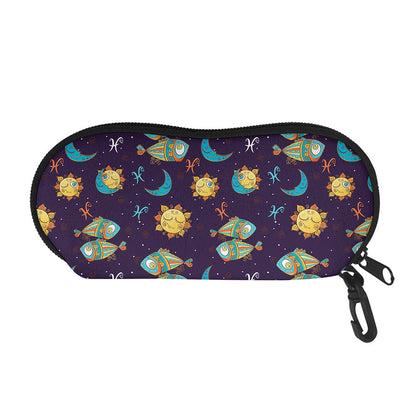 Cute Cartoon Pisces Pattern Print Glasses Case