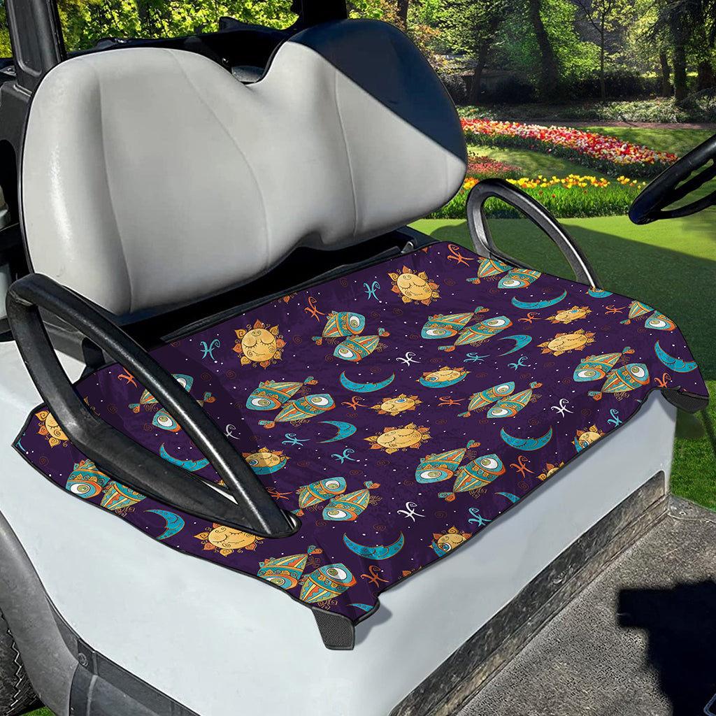 Cute Cartoon Pisces Pattern Print Golf Cart Seat Cover