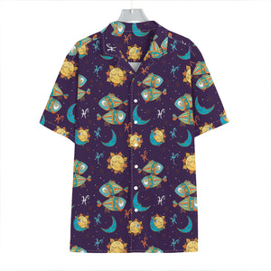 Cute Cartoon Pisces Pattern Print Hawaiian Shirt