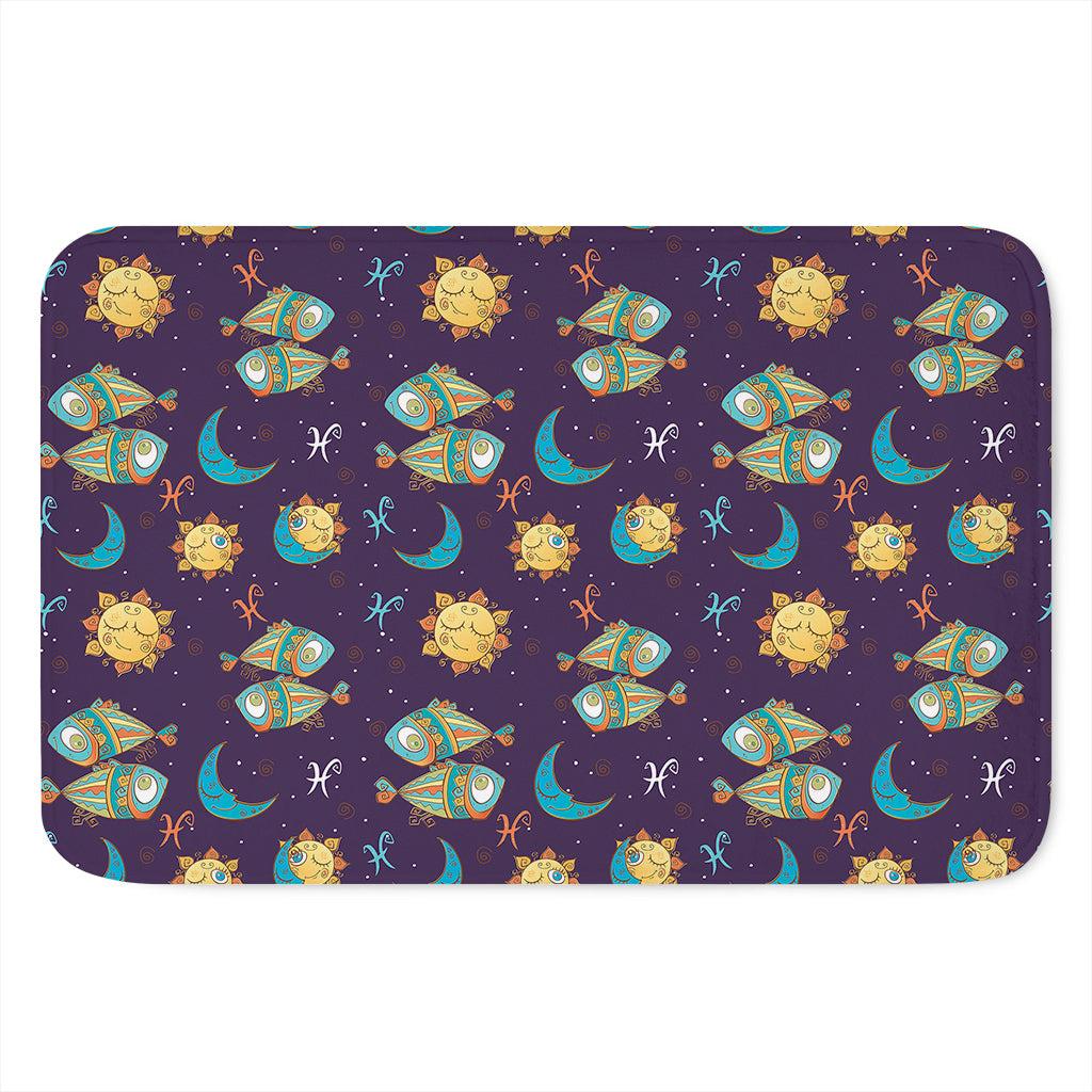 Cute Cartoon Pisces Pattern Print Indoor Door Mat