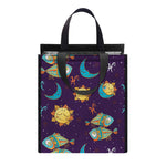 Cute Cartoon Pisces Pattern Print Insulated Lunch Tote