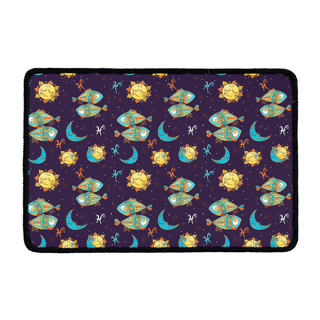 Cute Cartoon Pisces Pattern Print Kitchen Mat