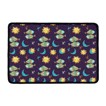 Cute Cartoon Pisces Pattern Print Kitchen Mat