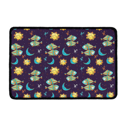 Cute Cartoon Pisces Pattern Print Kitchen Mat